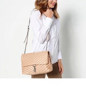 Rebecca Minkoff Edie jumbo flap nylon shoulder crossbody bag.